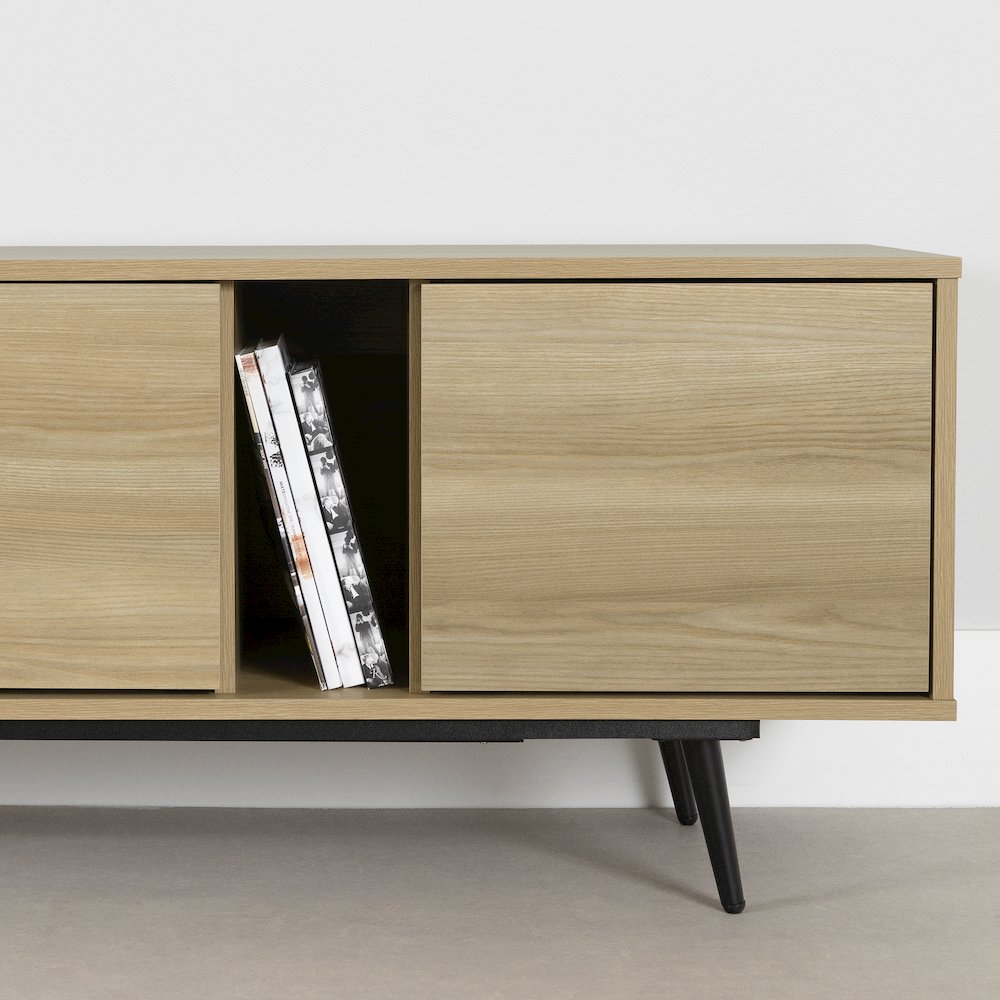 Mezzy TV Stand with Doors, Natural Ash. Picture 3