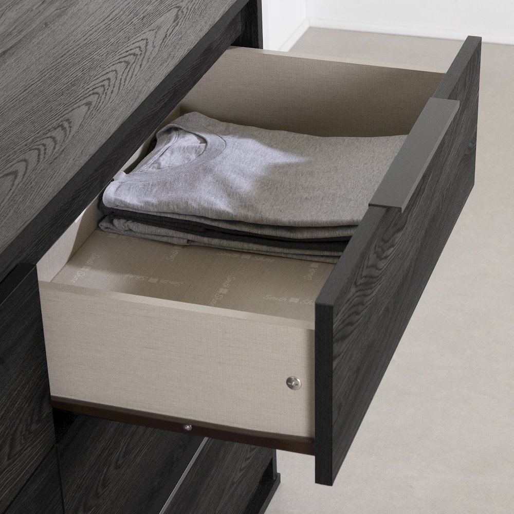 Hourra 6-Drawer Double Dresser, Gray Oak. Picture 3