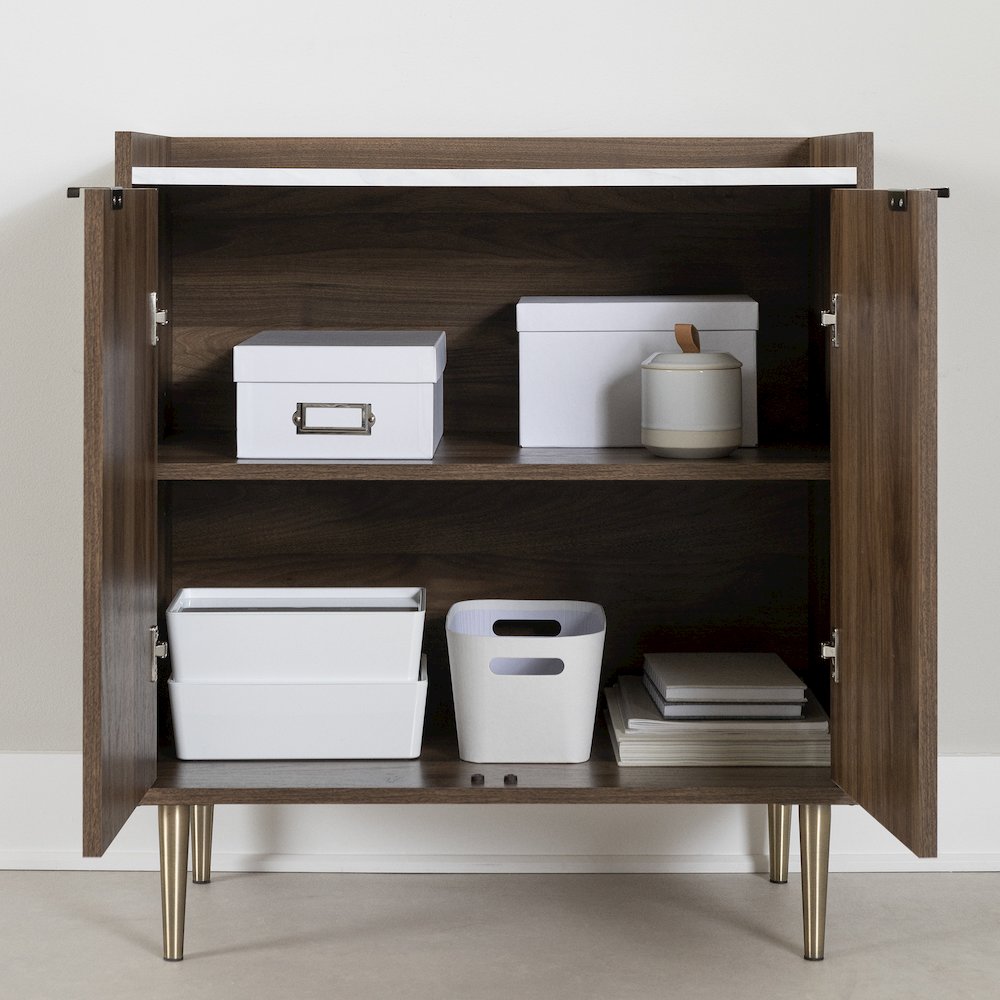Maliza Storage Cabinet, Natural Walnut and Oxide Brown. Picture 3