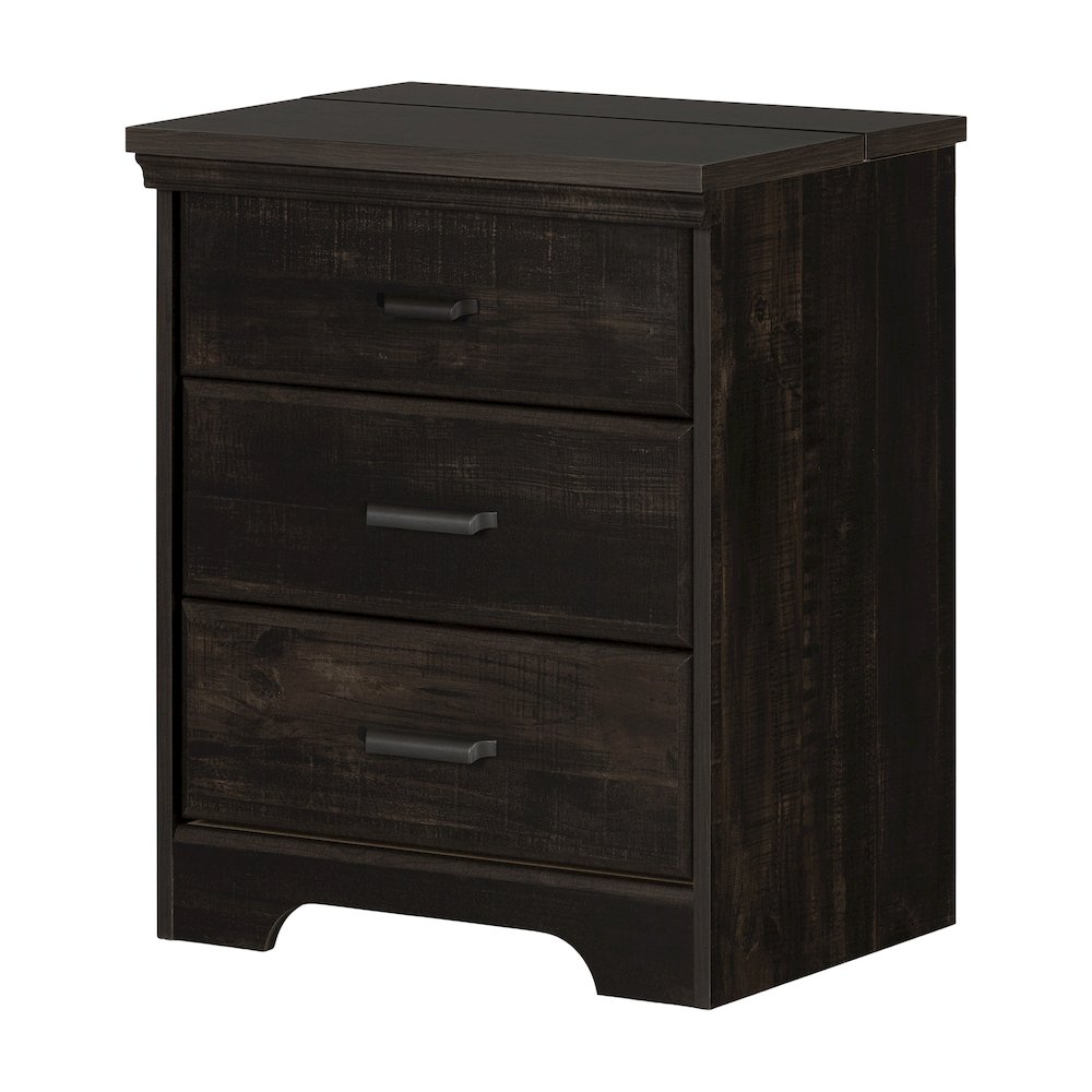 Versa Nightstand Charging Station, Rubbed Black. Picture 1