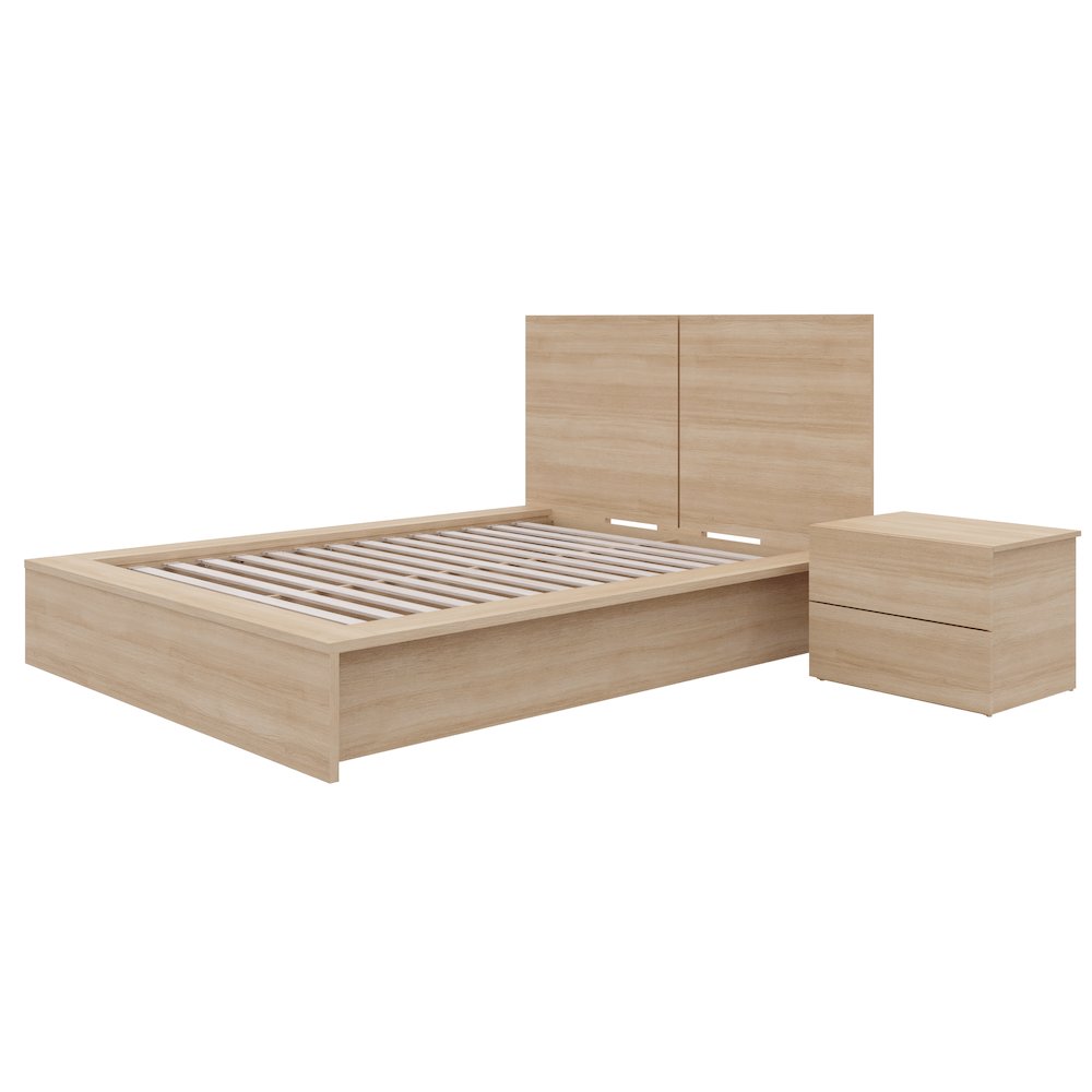 James 3-Piece Bedroom Set In Natural Blonde Oak. Picture 1