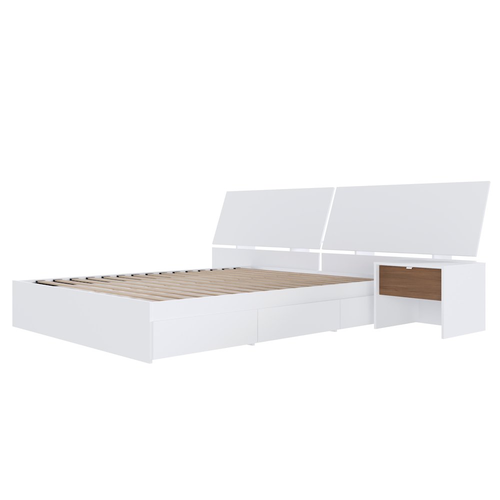 Oslo 3-Piece Reversible Storage Bedroom Set,1 Nightstand, Queen. Picture 1