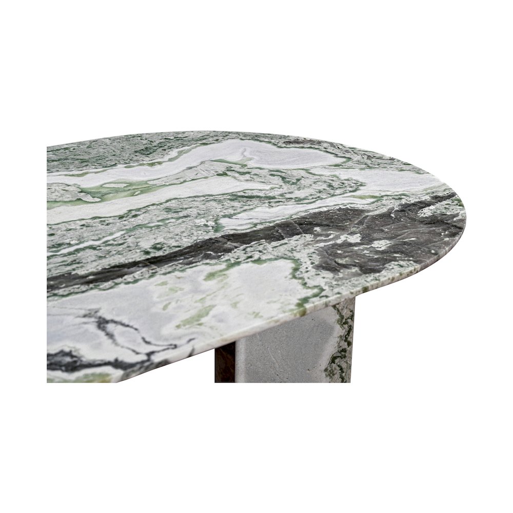 Celia Oval Dining Table Green Onyx Marble. Picture 9