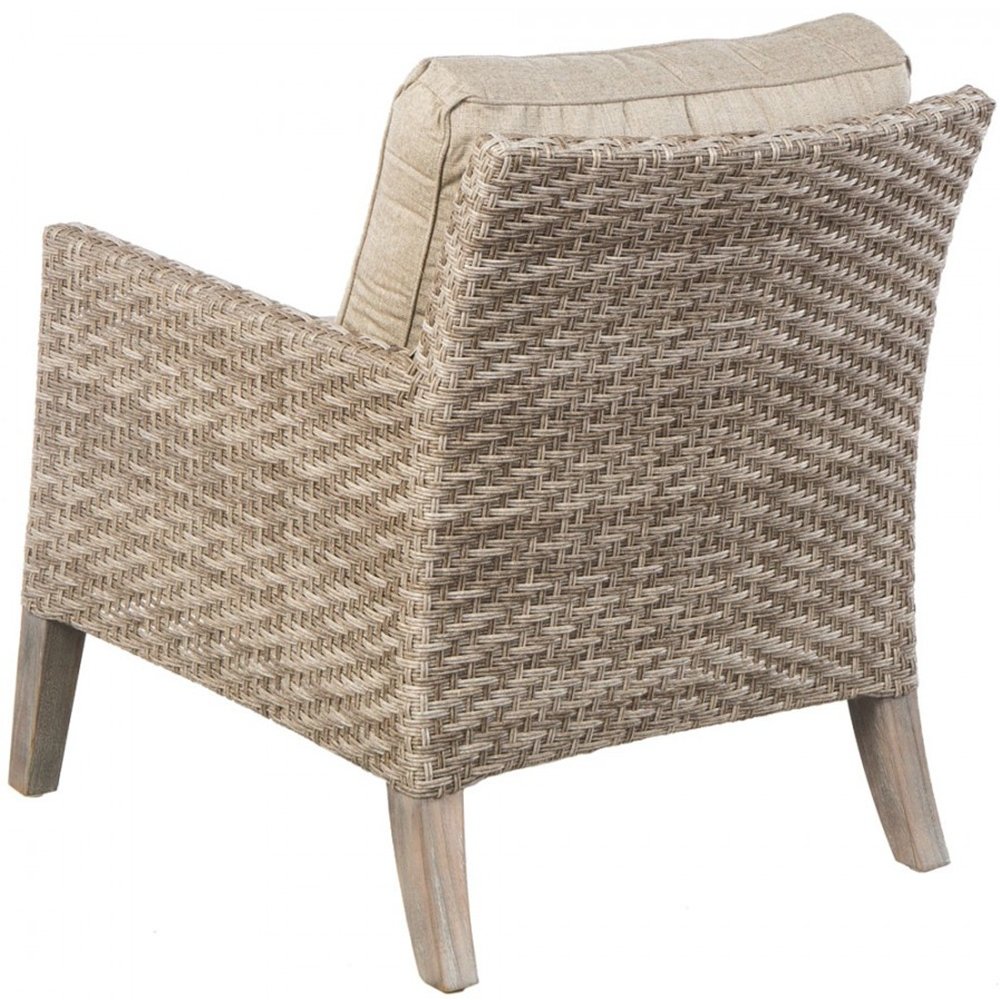 Cornwall Woven Wood Deep Seating Conversation Set with Sunbrella Cast Shale Cushions. Picture 5