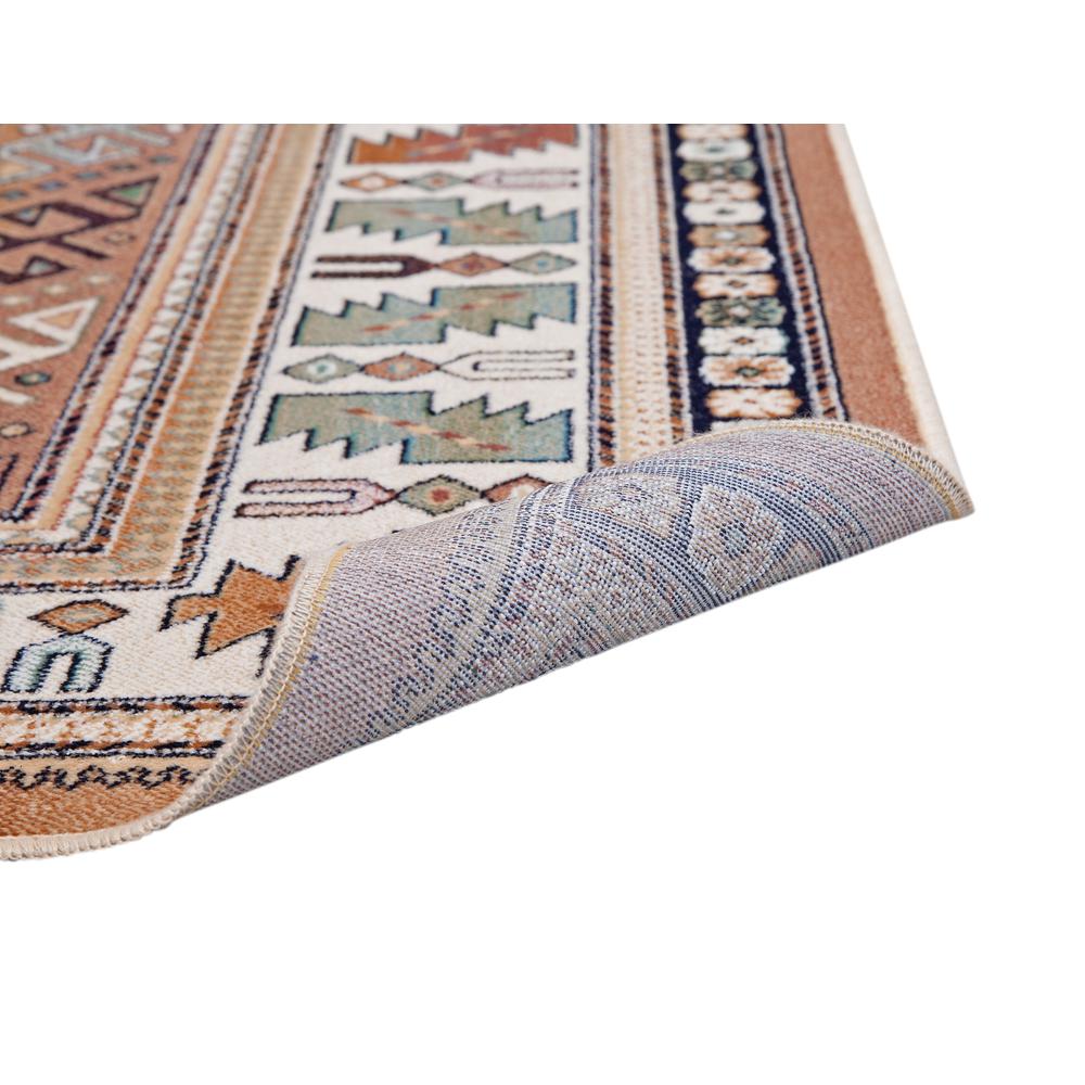 Sonoma Gypsy Rust, Black, Ivory, Aqua Viscose Area Rug, 3'2" x 4'6". Picture 3