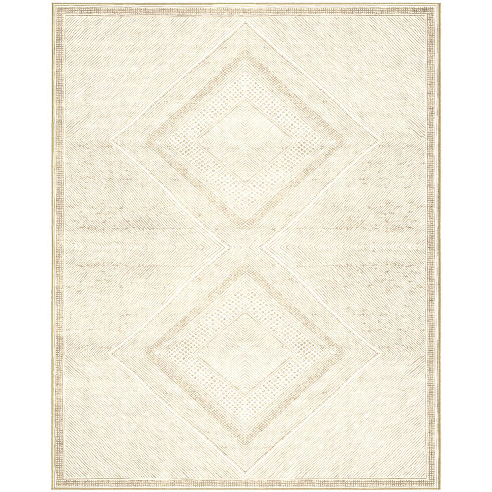Sonoma Benzara Beige and White Viscose Area Rug, 7'10" x 10'9". Picture 1