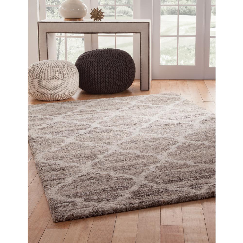 Granada Trellis Ivory/Tan/Brown  Area Rug, 7'10" x 11'2". Picture 4