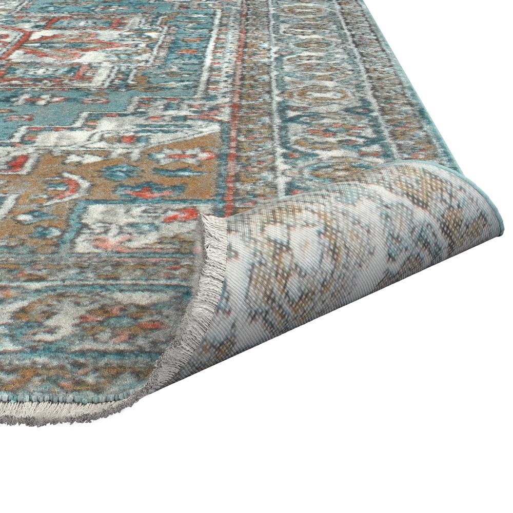 Laguna Highland Blue/Natural/Coral/Ivory Area Rug, 4' x 6'. Picture 3