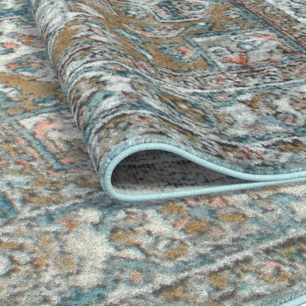 Laguna Highland Blue/Natural/Coral/Ivory Area Rug, 4' x 6'. Picture 4