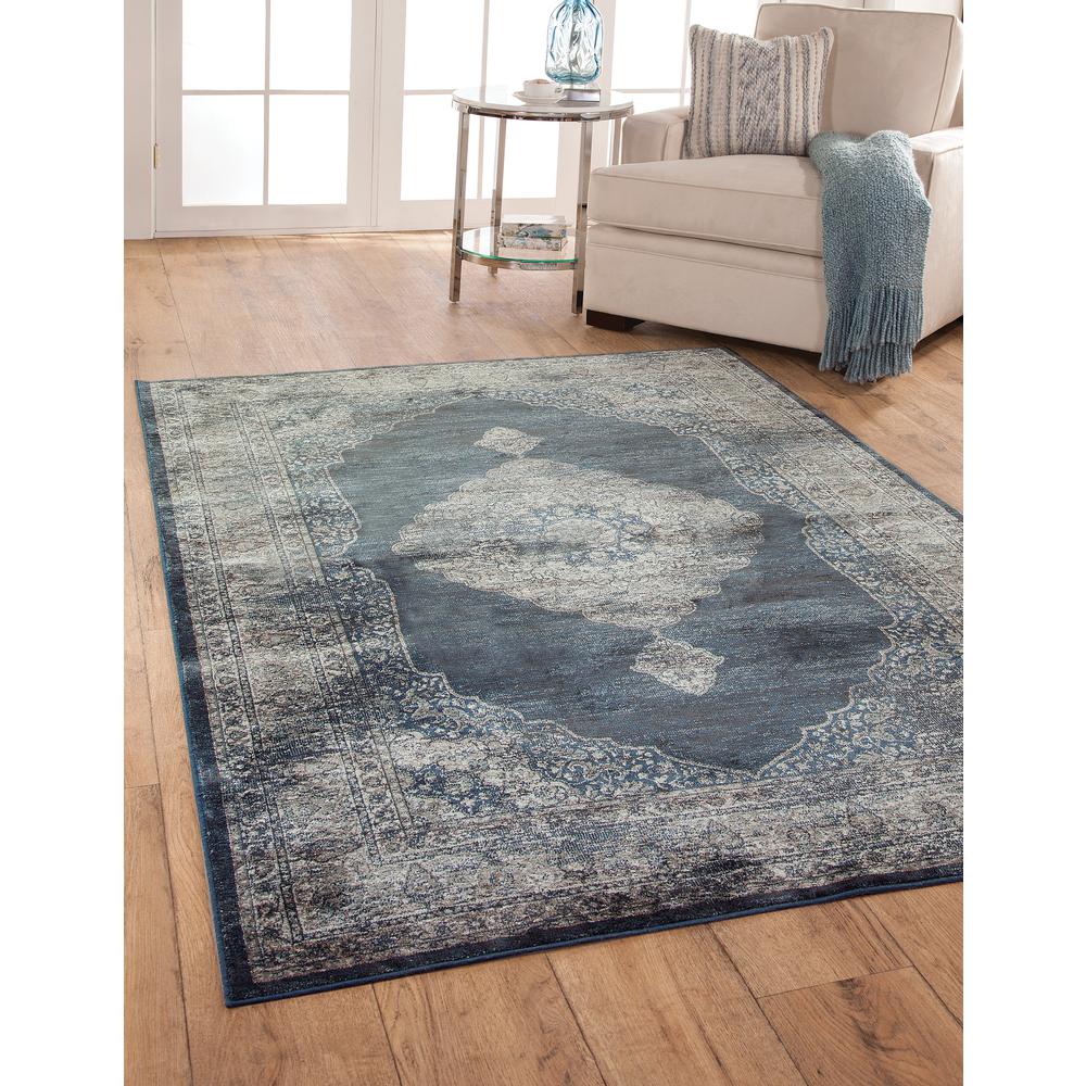 Sonoma Navy Blue/Silver Area Rug, 7'10" x 10'1". Picture 2