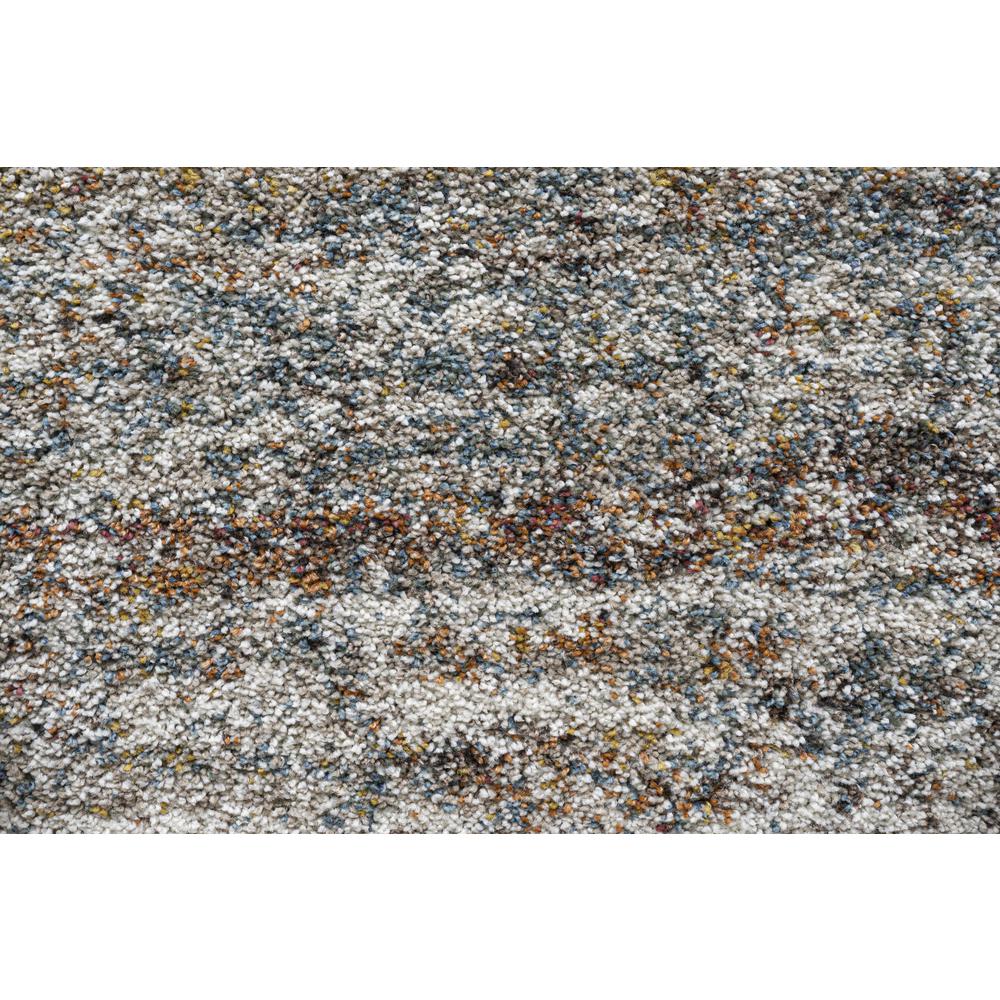 Granada Ezra Ivory, Blue, Orange, and Rust Olefin Shag Area Rug, 5'3" x 7'6". Picture 3