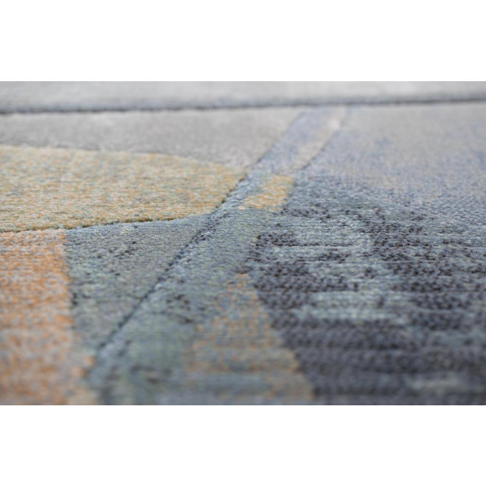 Essentials Abstract Orange, Sage, Blue, Gray, Ivory and Mauve Polypropylene Area Rug, 5'3" x 7'6". Picture 7