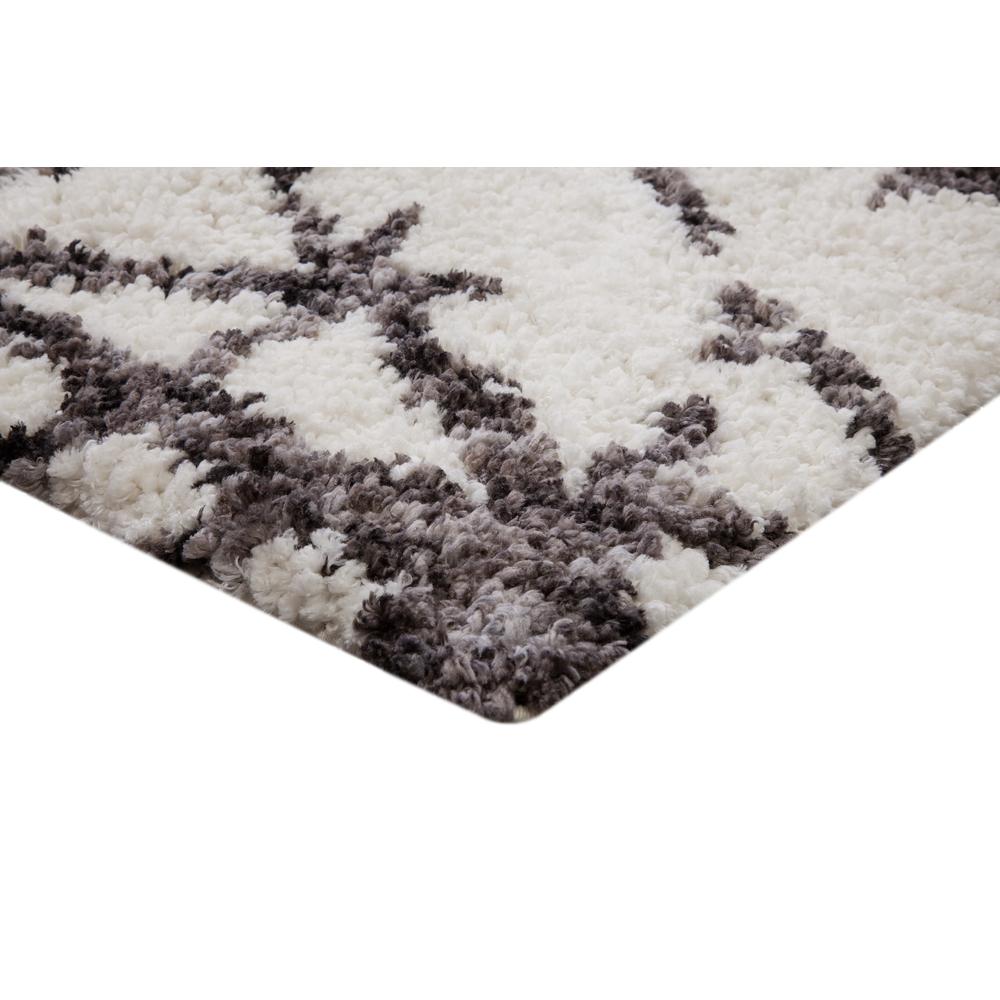 Oasis Juno White and Dark Gray Polyester Area Rug, 5'3 x 7'6". Picture 5
