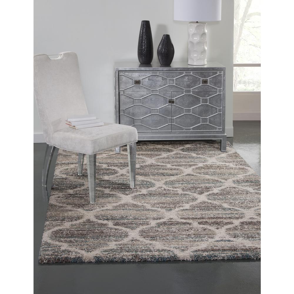 Granada Trellis Blue/Brown/Tan  Area Rug, 7'10" x 10'10". Picture 1