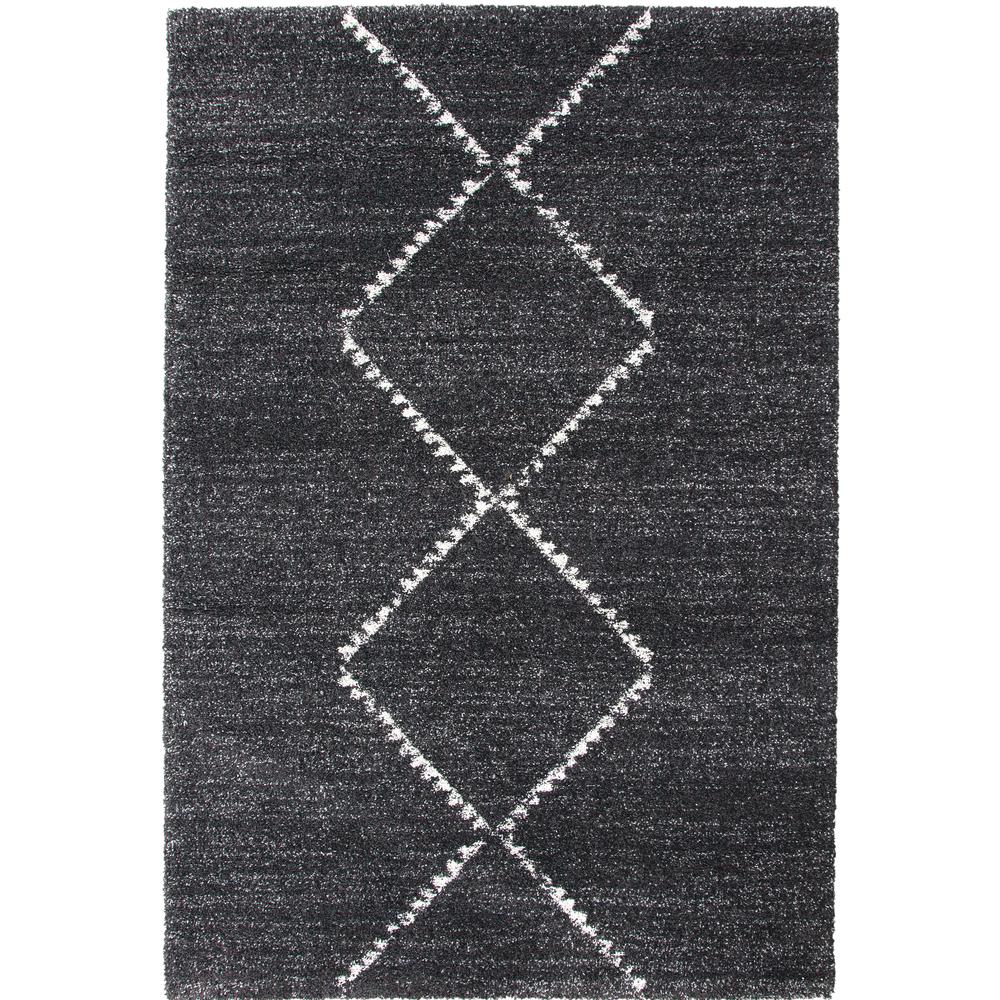 Granada Asher Black/ Ivory Argyle Area Rug, 7' 10" x 10' 10". Picture 4