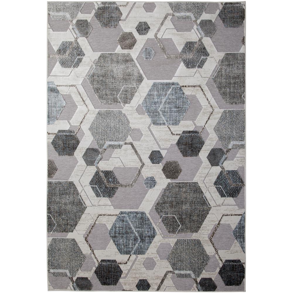 Napa Elio Grey/ Blue/ Multi Geometric Area Rug, 7'10" x 10'10". Picture 1