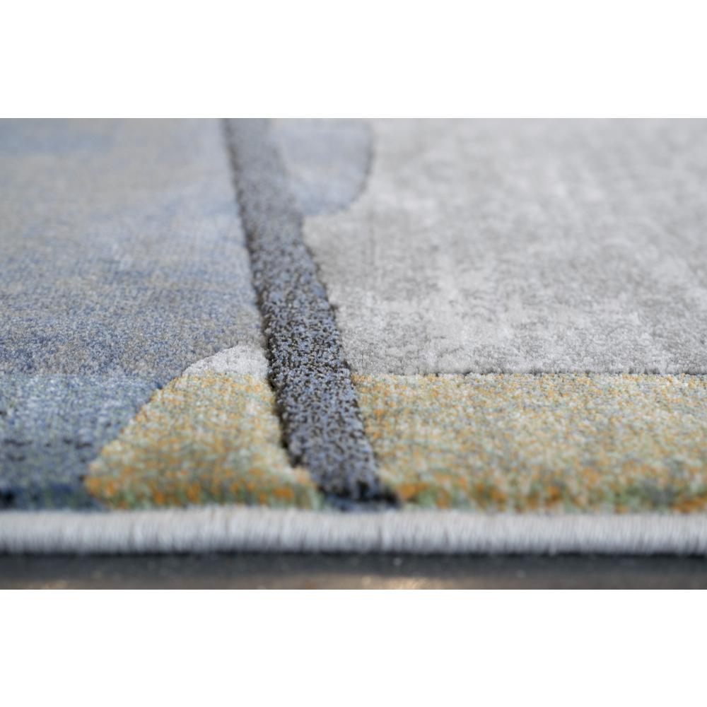 Essentials Abstract Orange, Sage, Blue, Gray, Ivory and Mauve Polypropylene Area Rug, 5'3" x 7'6". Picture 4
