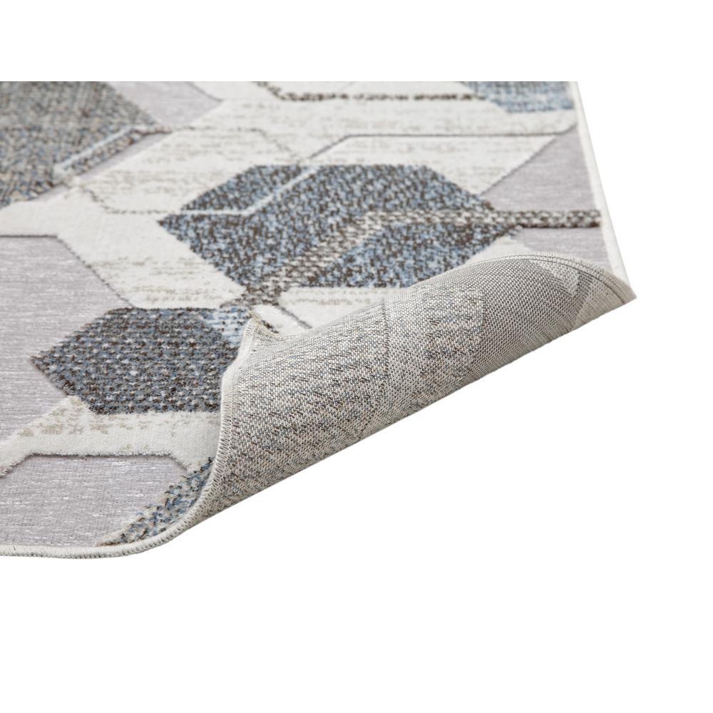 Napa Elio Grey/ Blue/ Multi Geometric Area Rug, 7'10" x 10'10". Picture 3