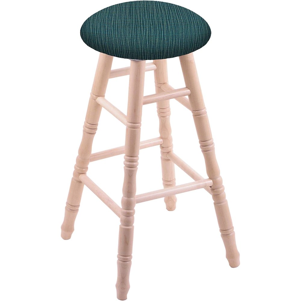 Maple Round Cushion 24" Swivel Counter Stool with Turned Legs, Natural Finish, and Graph Tidal Seat. Picture 1