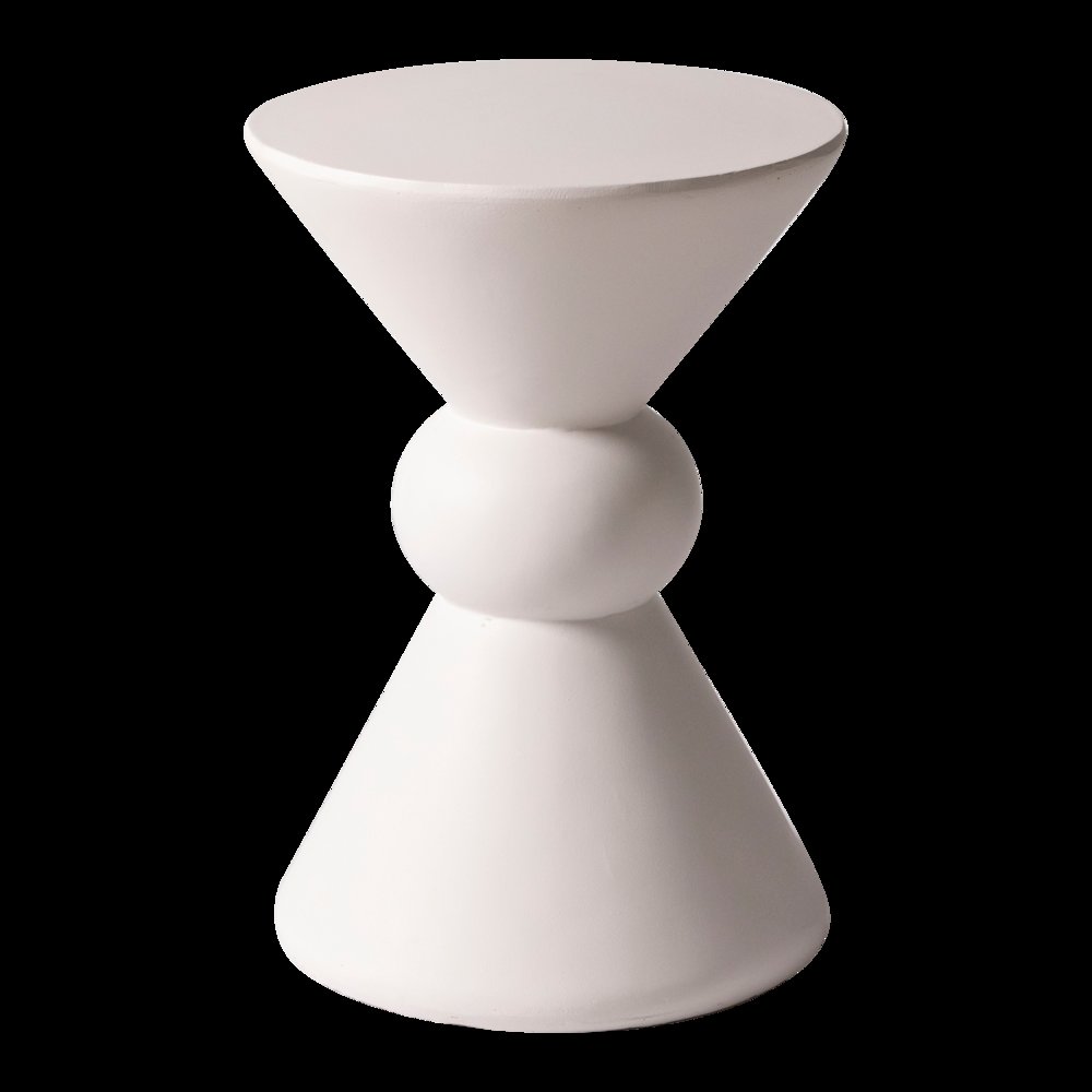 Echo Collection Fiberglass Outdoor Side Table in Cream. Picture 18