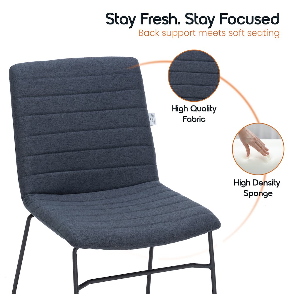 Zylar Series Office Guest Chair in Dark Blue Fabric. Picture 17