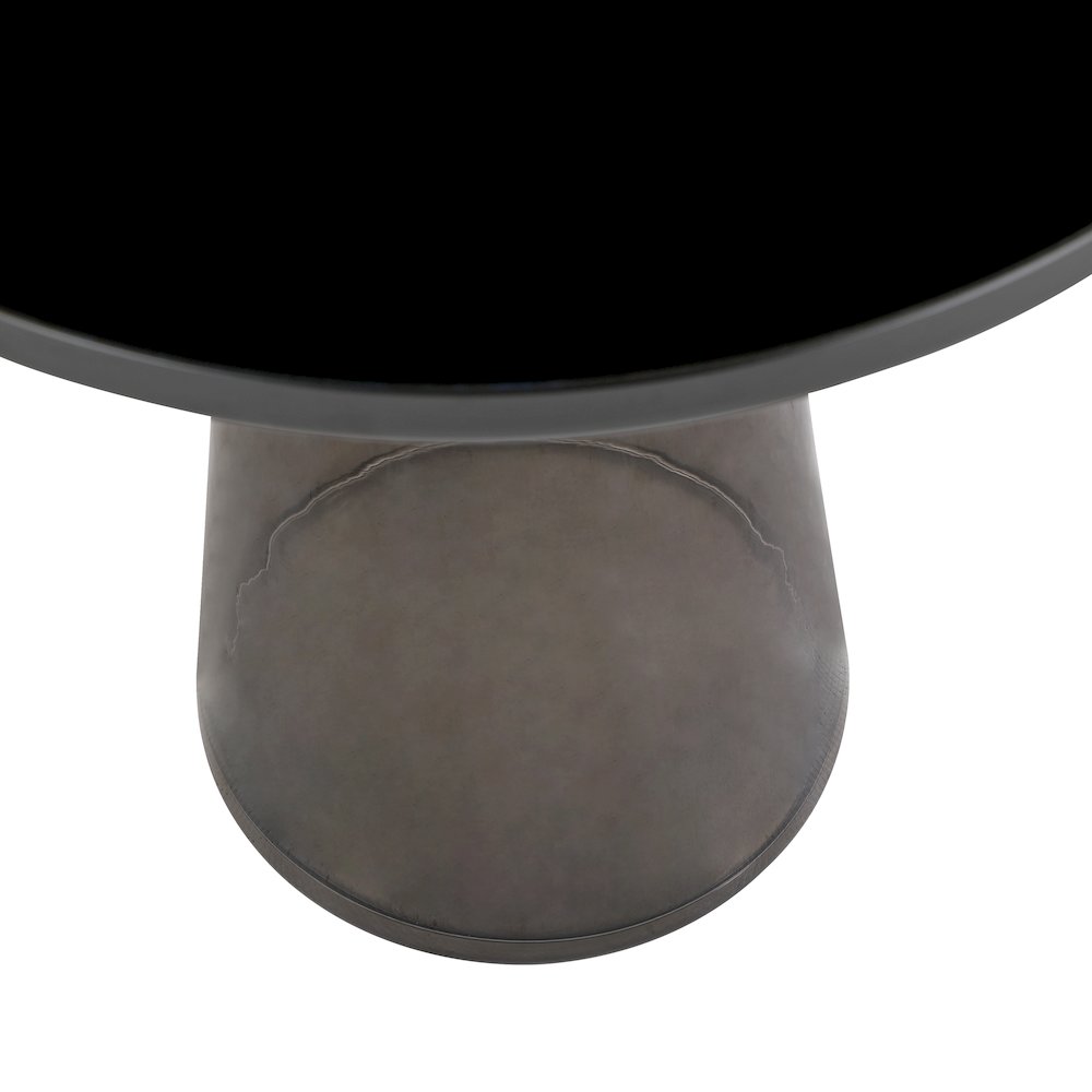 Tully Collection Glass side Table Grey glass, Black Rim with Black Glass top. Picture 13