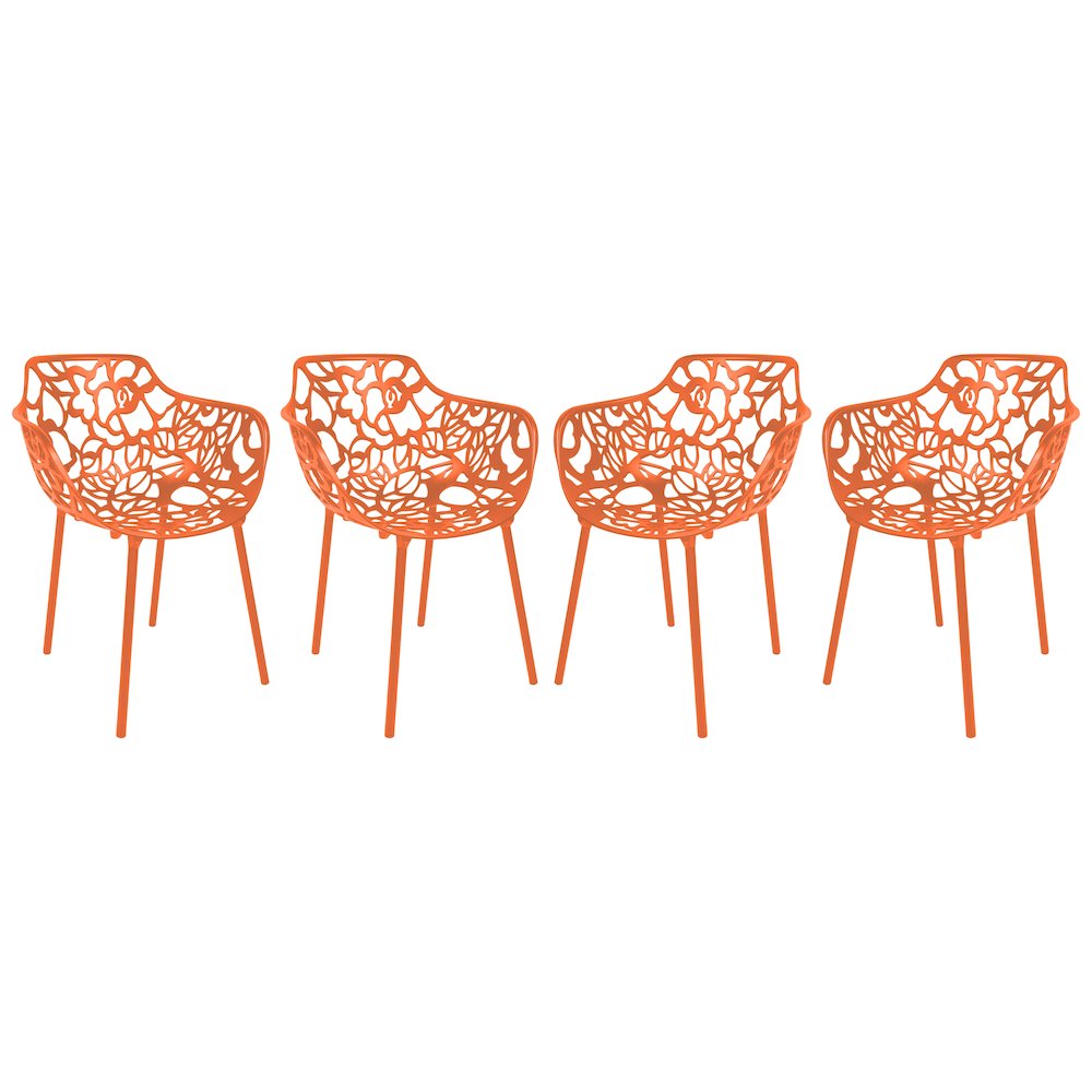 Modern Devon Aluminum Armchair, Set of 4. Picture 1