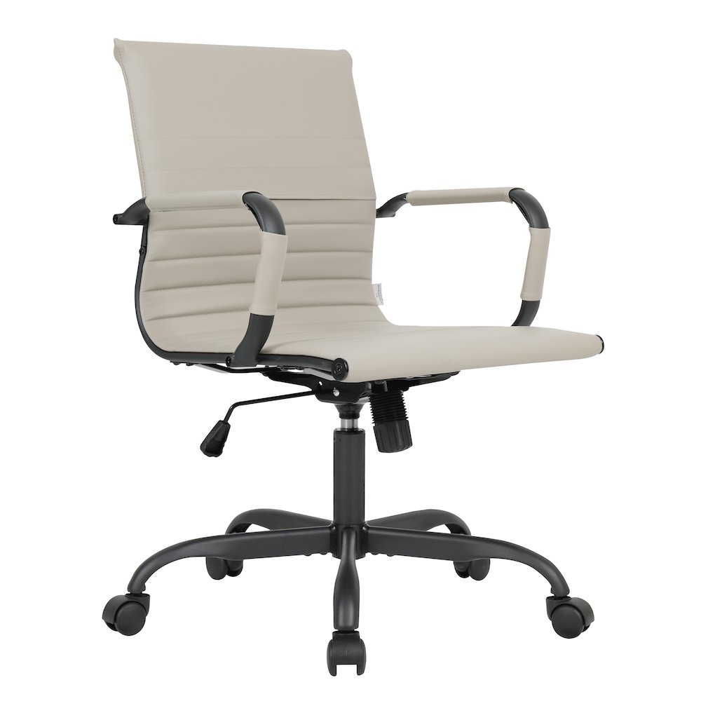 Harris Leather Home Office Chair in Tan With Black Frame. Picture 12