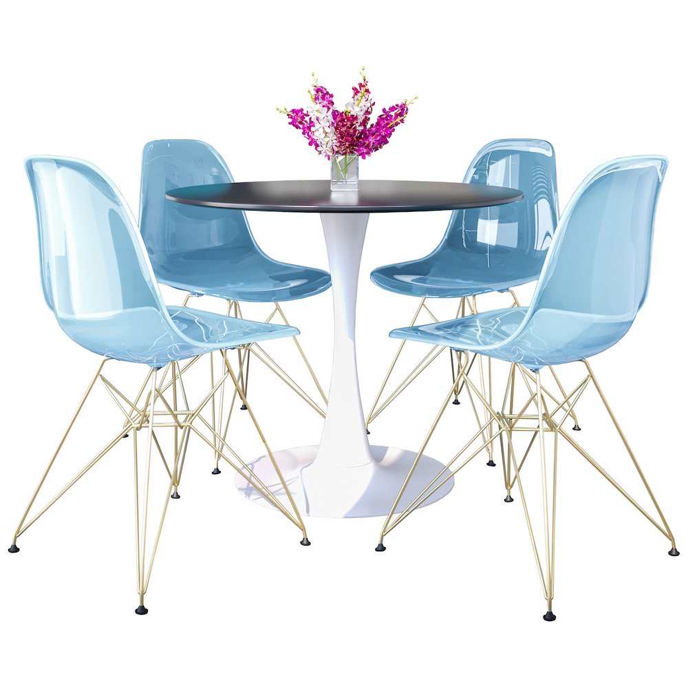 5-Piece Dining Set with 35" Round Dining Table. Picture 1
