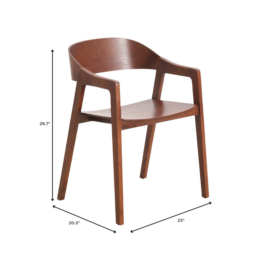 Rivo Collection Elegant Dining Chair in Dark Brown Wood. Picture 13