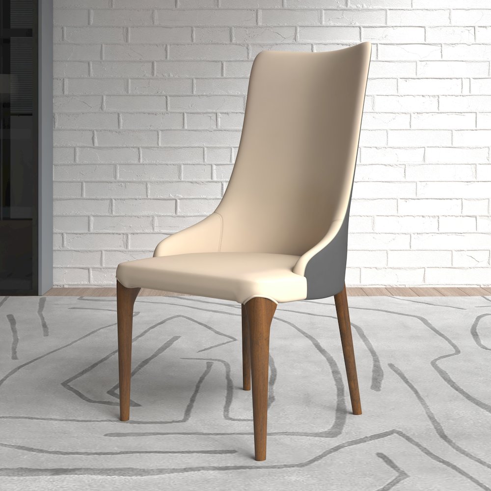 Elm Collection Modern Wooden Dining Chair In Grey. Picture 18