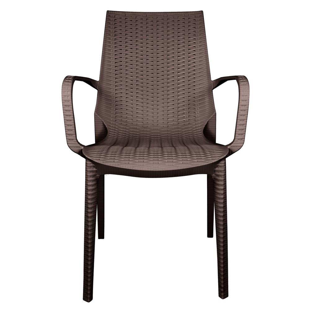 Kent Outdoor Patio Plastic Dining Arm Chair. Picture 2