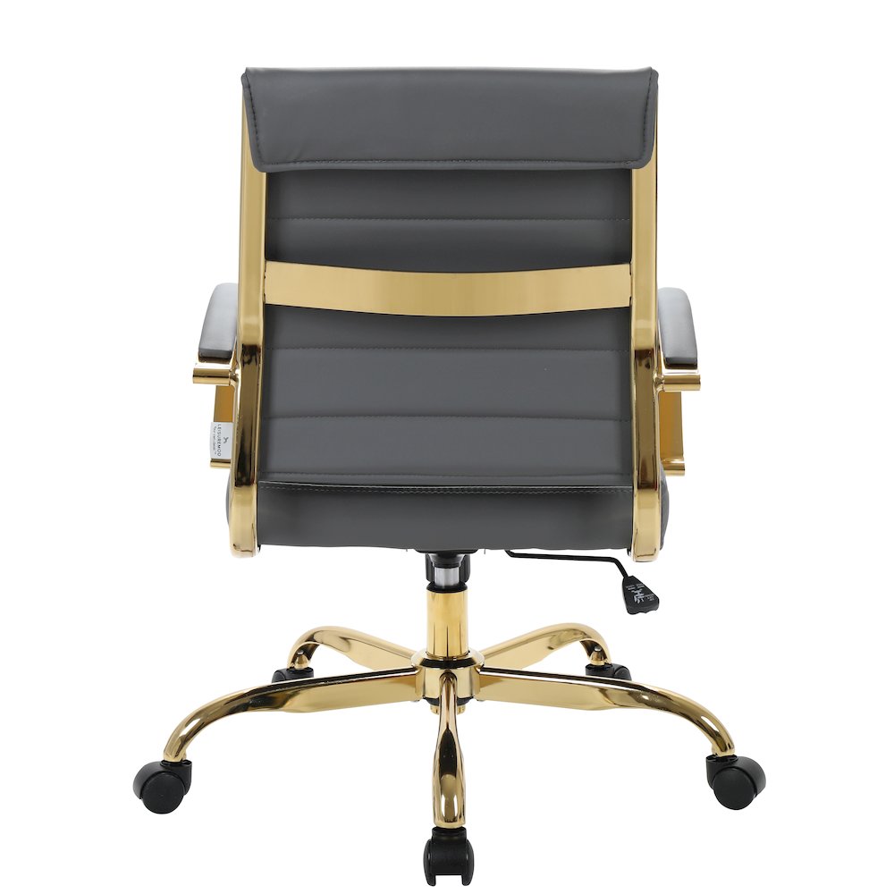 Benmar Home Leather Office Chair With Gold Frame. Picture 6