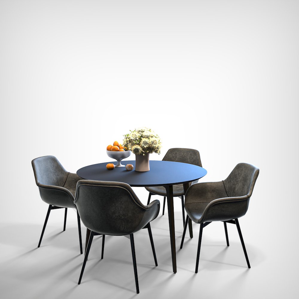 Markley Modern Leather Dining Arm Chair With Metal Legs. Picture 42