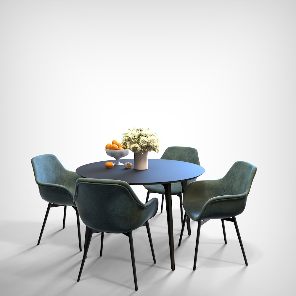 Markley Modern Leather Dining Arm Chair With Metal Legs. Picture 41