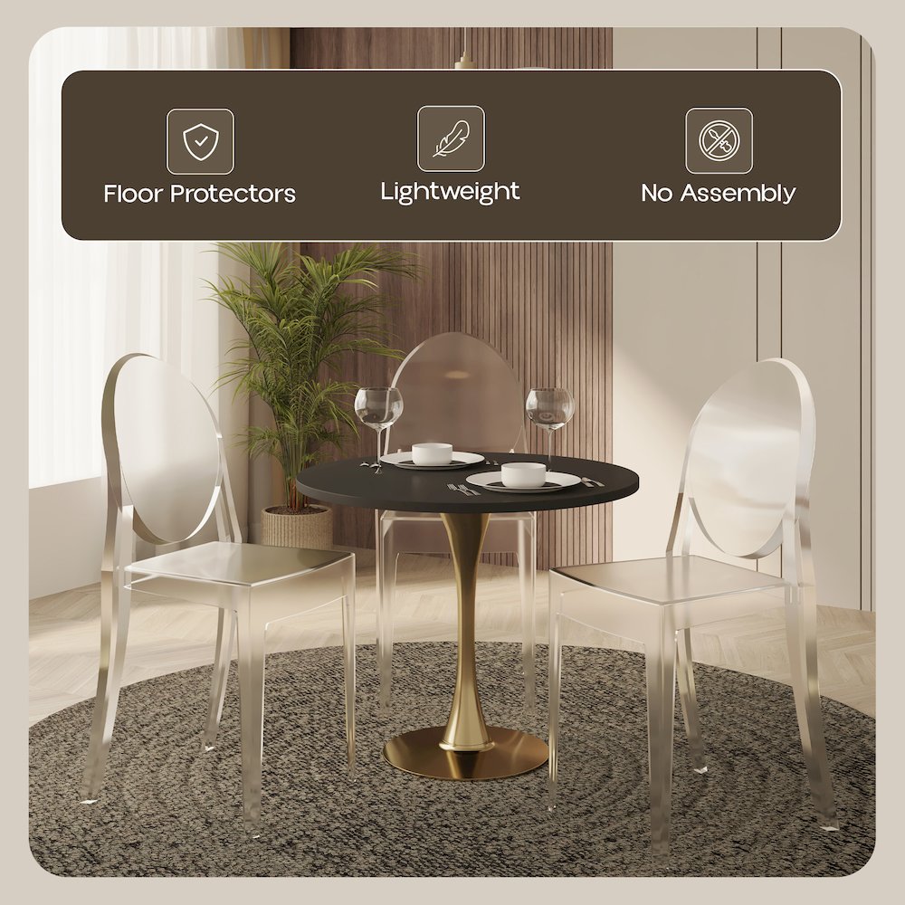 Marion Transparent Acrylic Modern Chair. Picture 7
