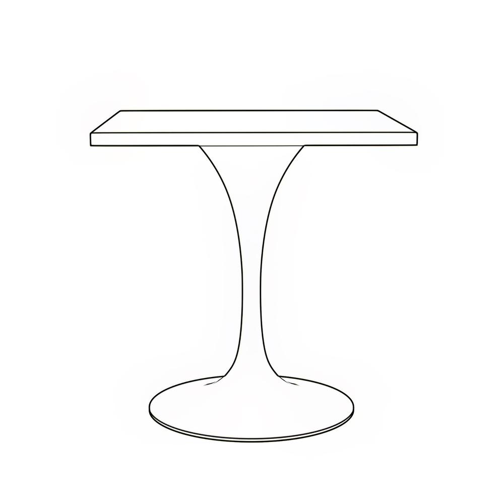 27 Square Dining Table, Black Base with Laminated White Marbleized Top. Picture 7