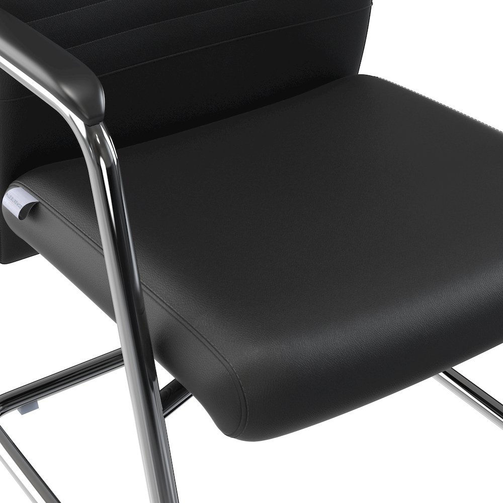 Aleen Series Guest Office Chair In Black Leather. Picture 28