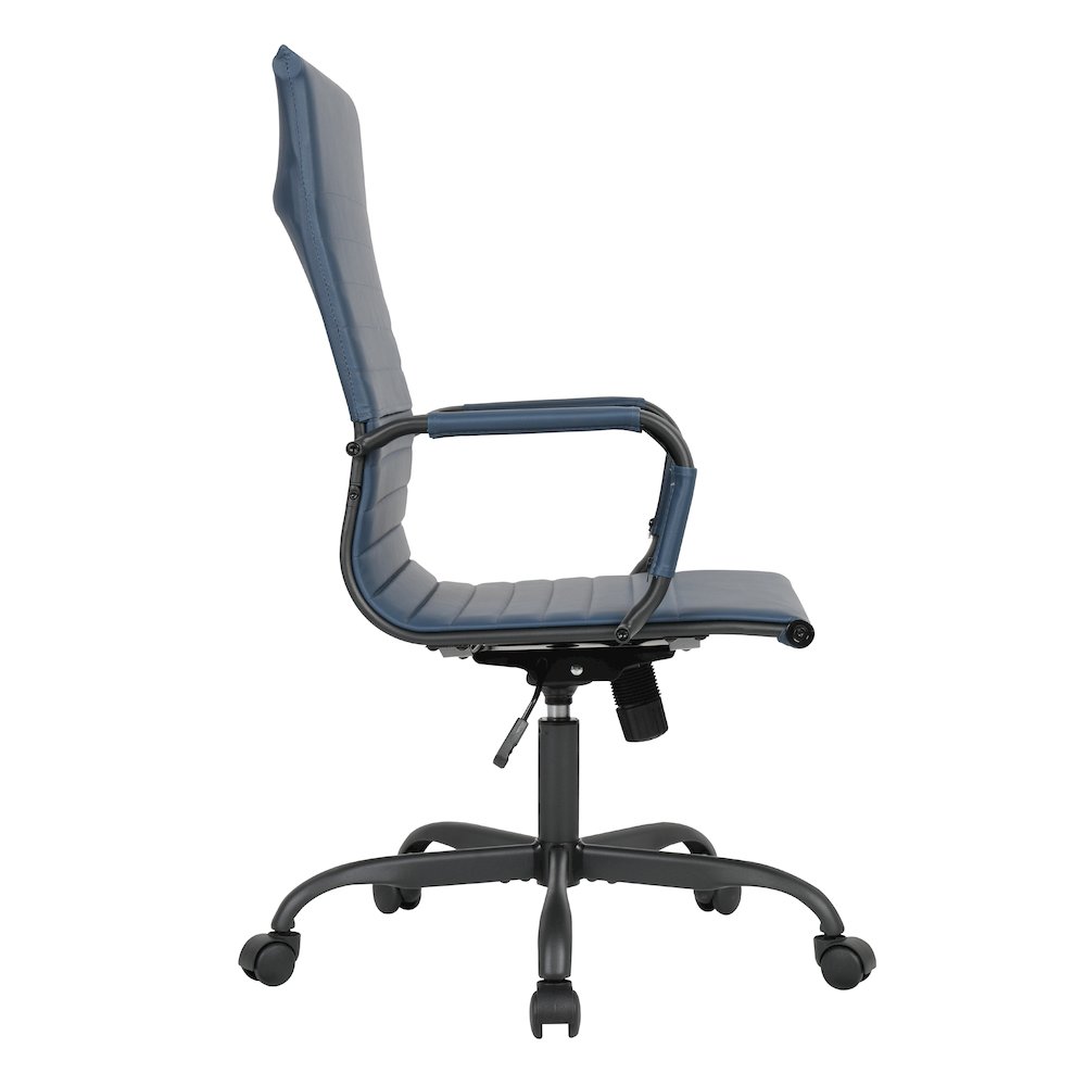 Harris High-Back Leather Office Chair With Black Frame. Picture 3