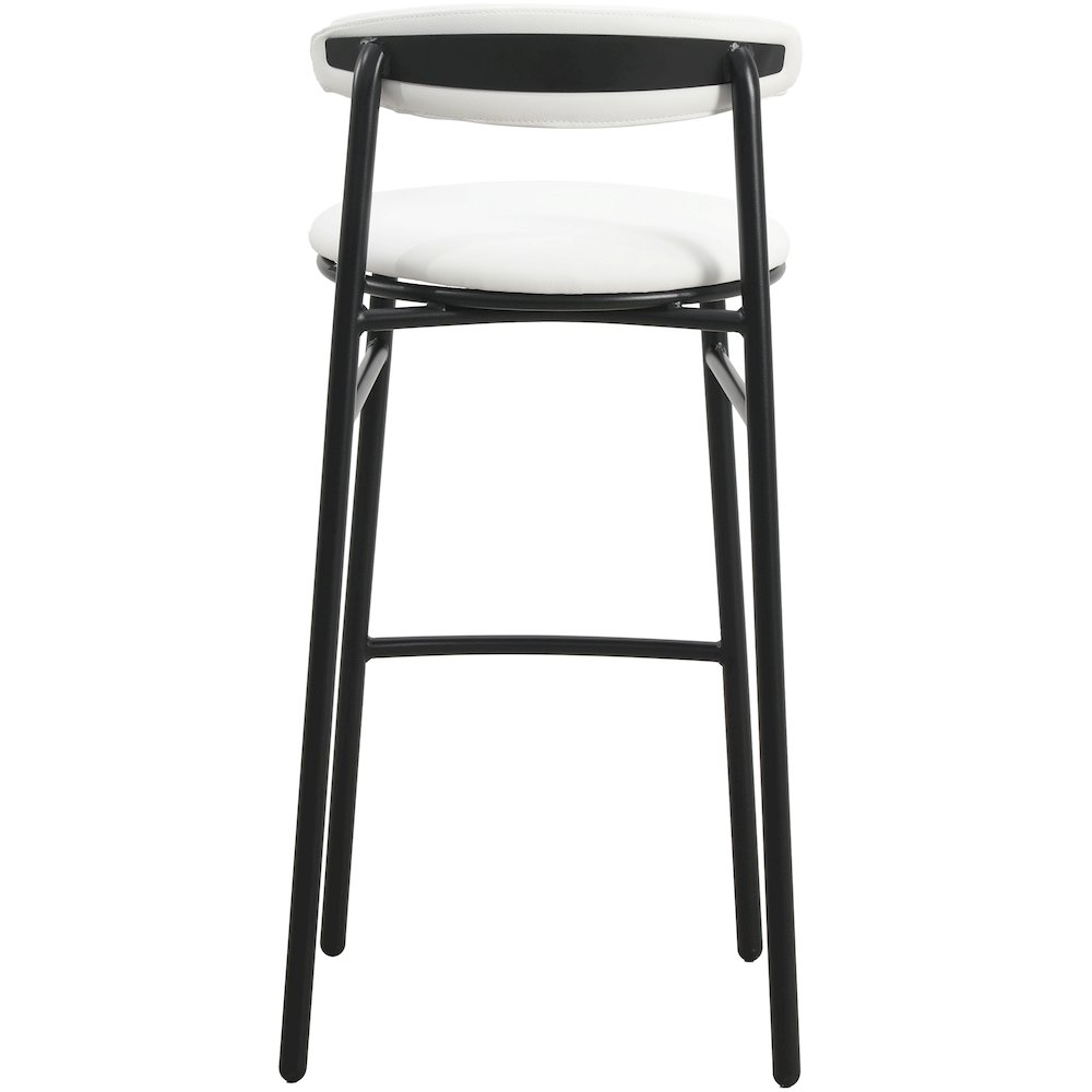 Lume Collection Modern Bar Stool in White. Picture 4