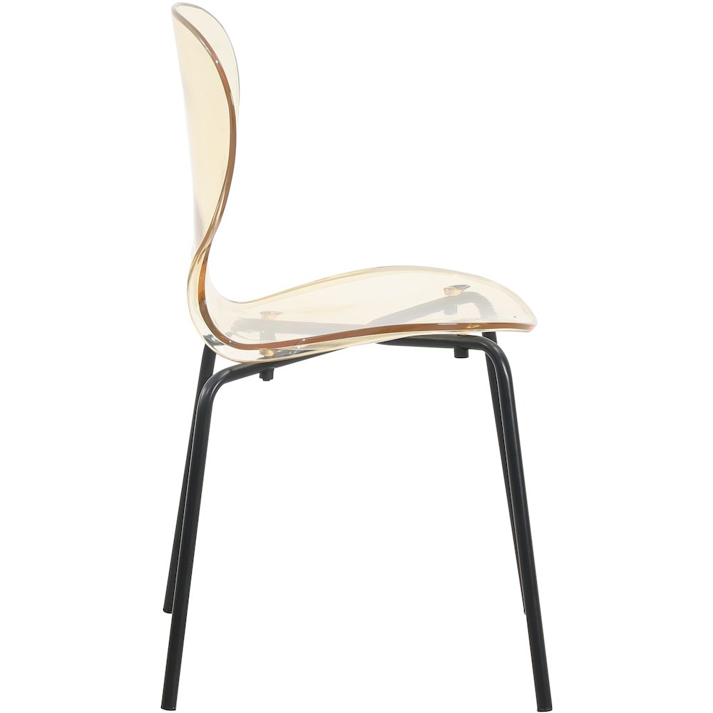 Modern Oyster Transparent Side Chair in Black Base. Picture 7