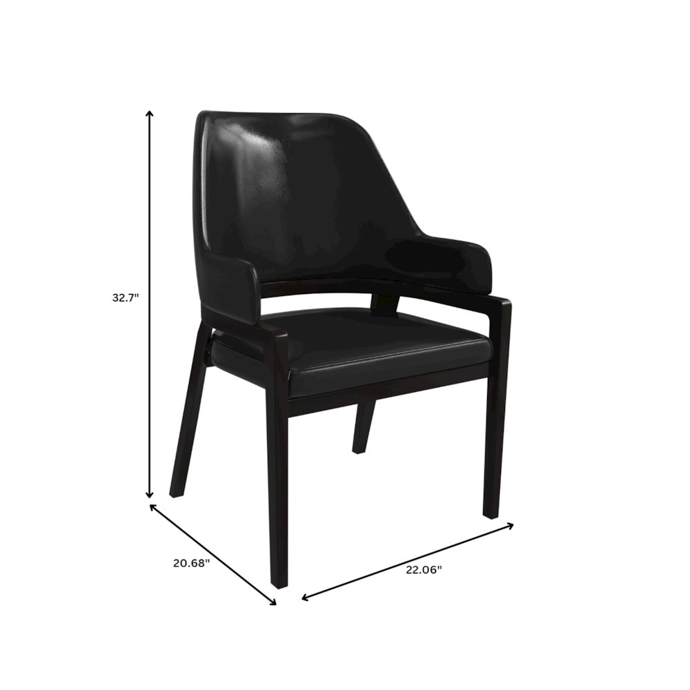Ethora Collection Modern Wooden Dining Chair in Black. Picture 11
