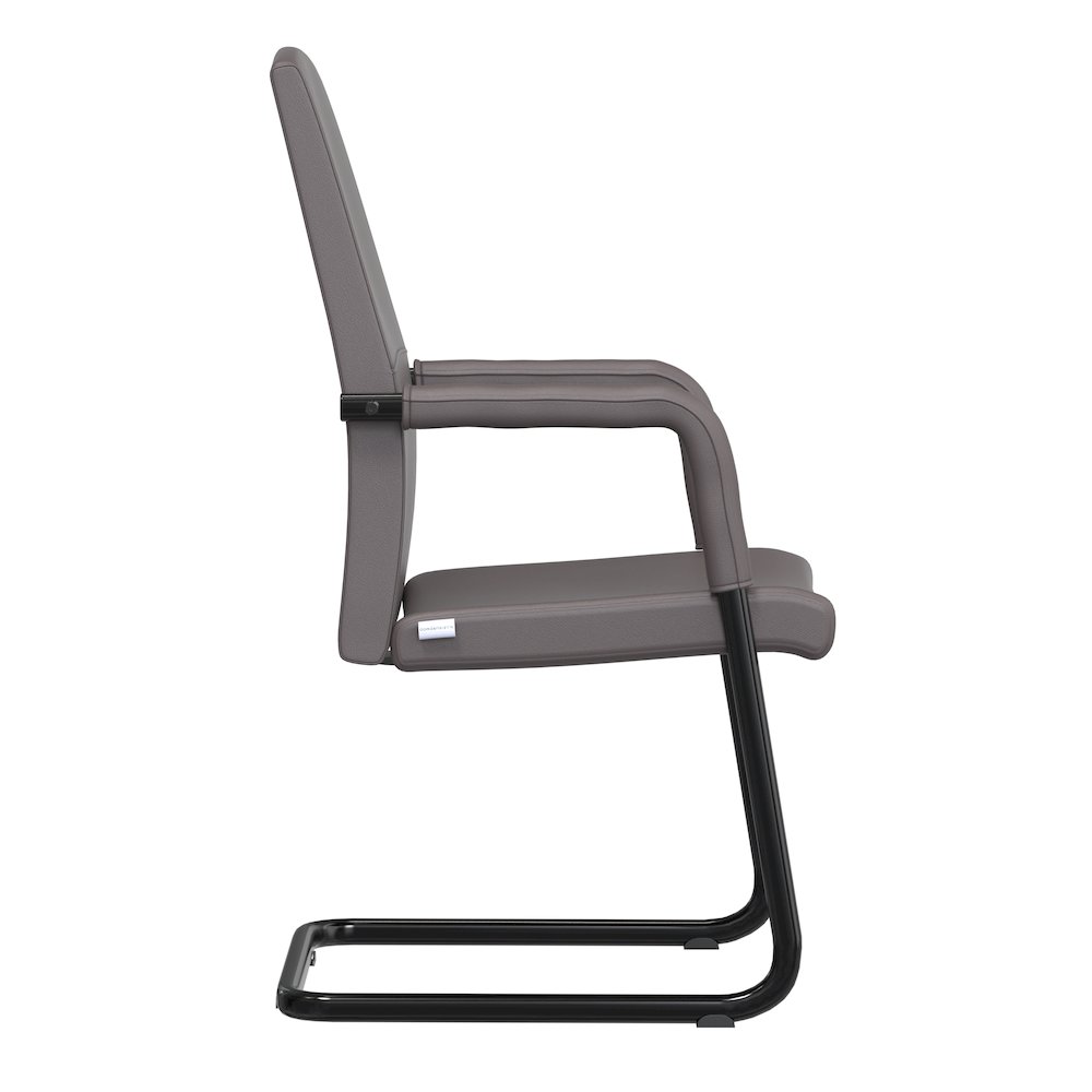 Evander Office Guest Chair in Grey Leather. Picture 16