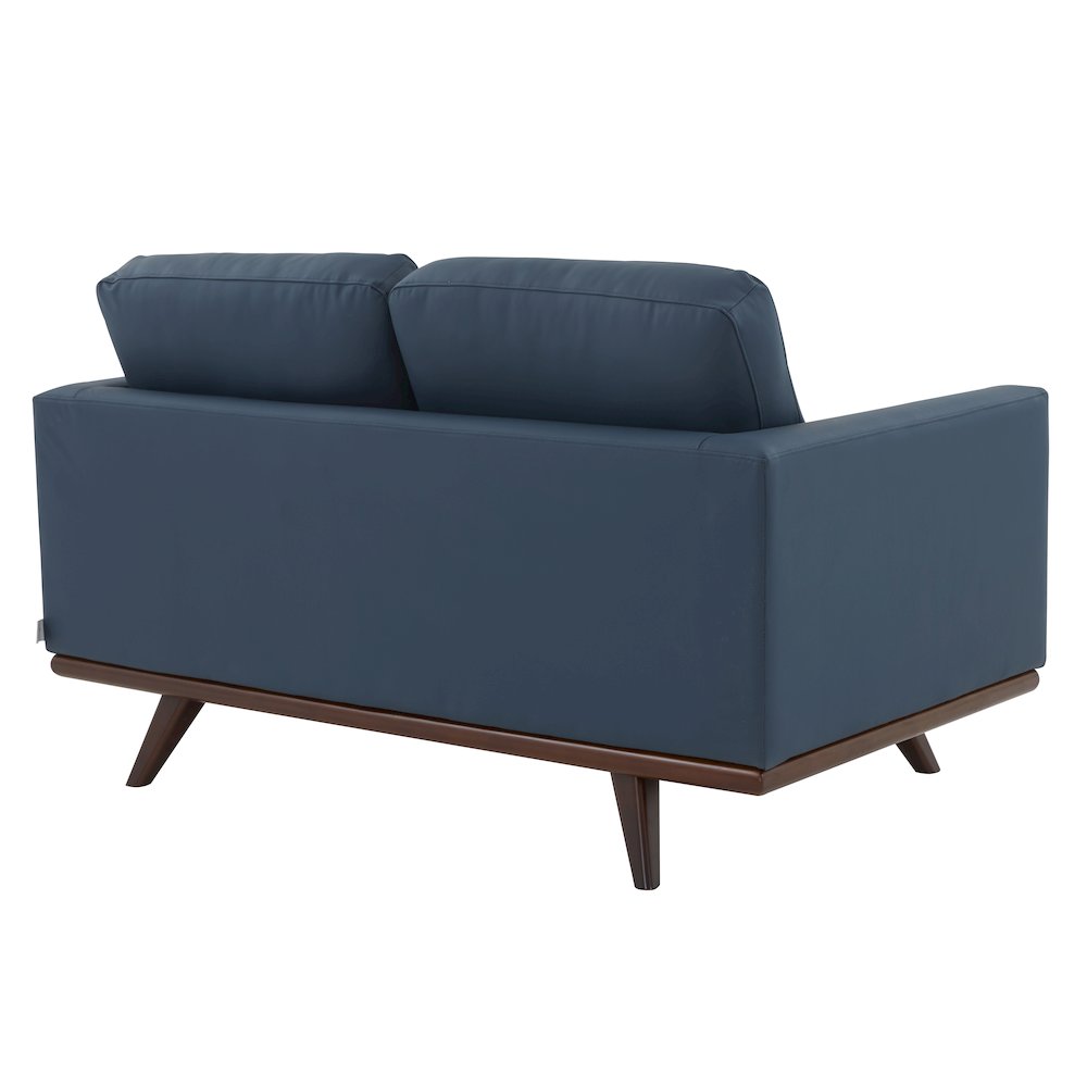 Chester Modern Leather Loveseat With Birch Wood Base. Picture 10