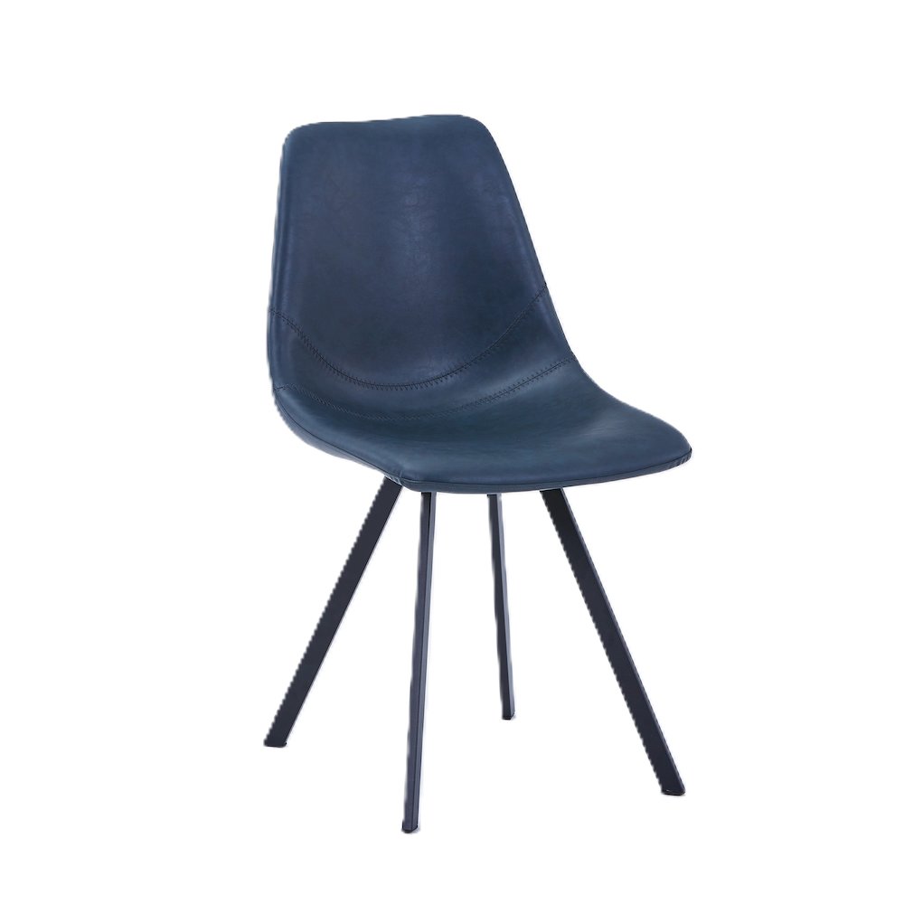 Markley Modern Leather Dining Chair With Metal Legs. Picture 4