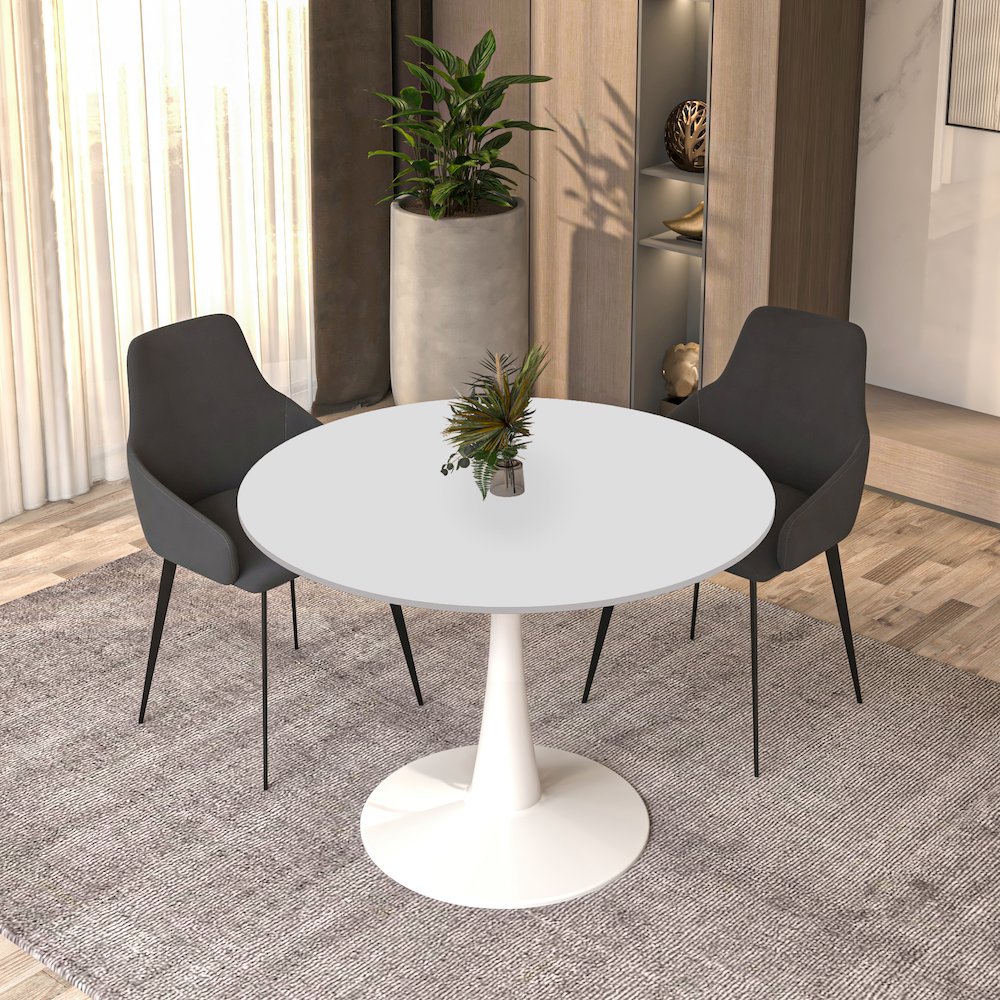 Bristol, 40" Round dining table in White. Picture 10