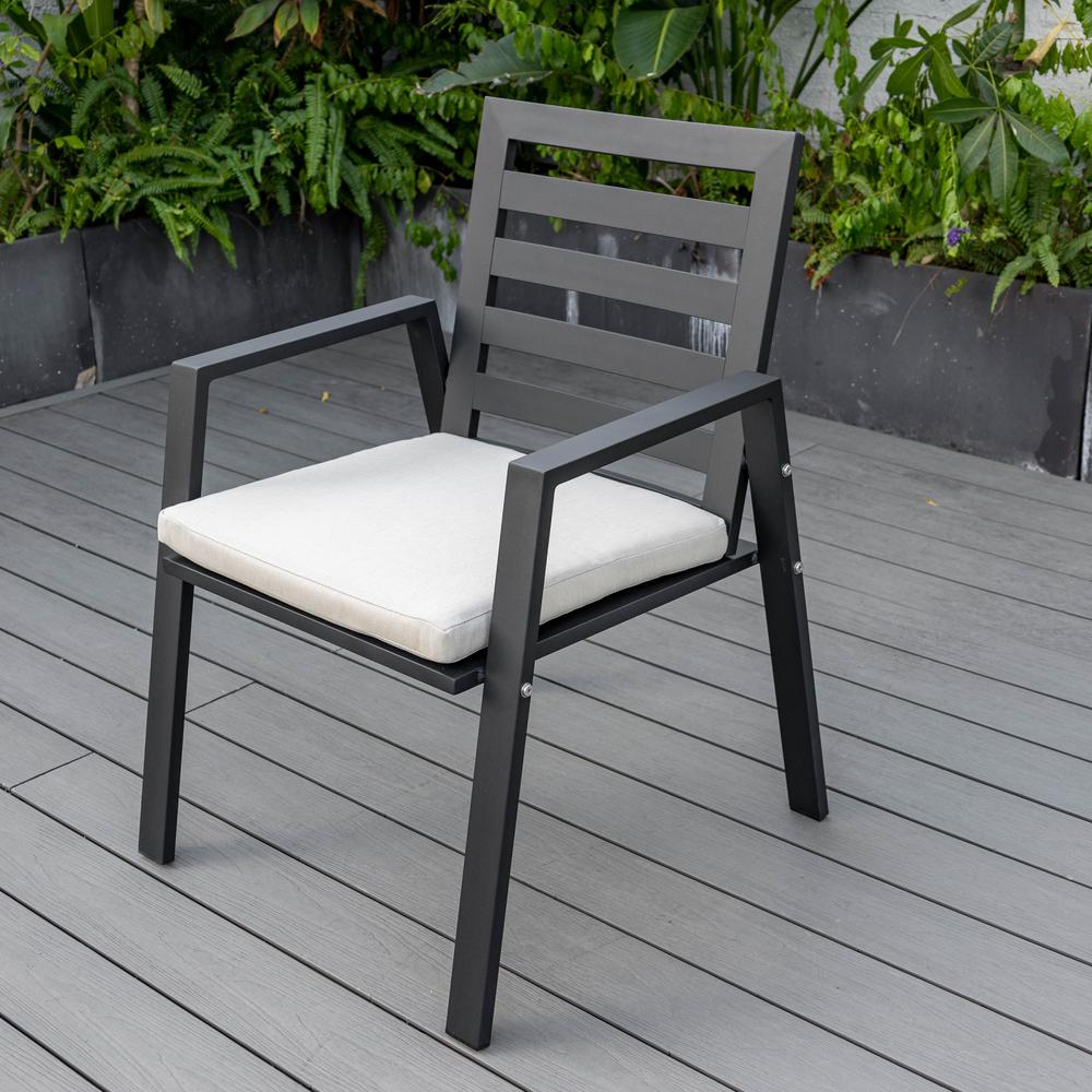 Chelsea Modern Patio Dining Armchair in Aluminum with Removable Cushions. Picture 13