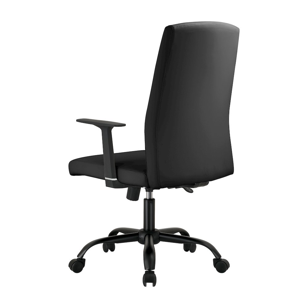 Evander Series Office Guest Chair in Black Leather. Picture 4