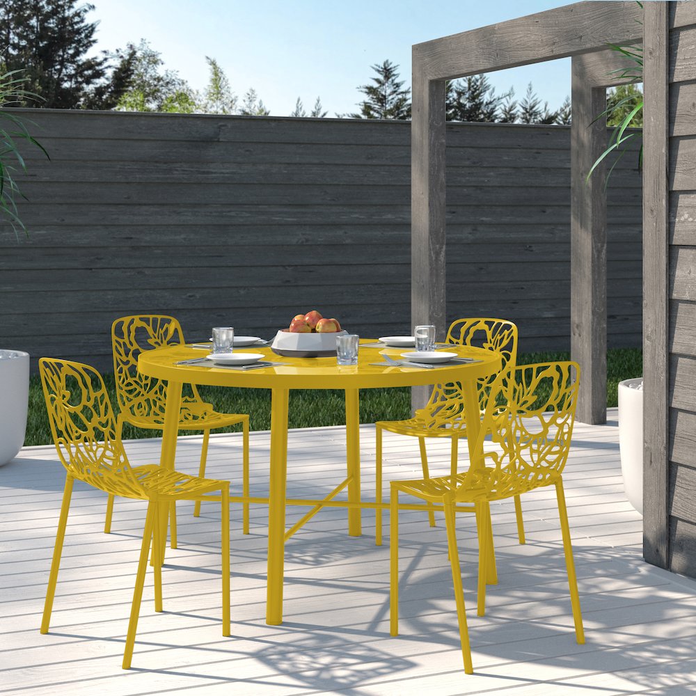 Modern Devon Aluminum Chair, Set of 4. Picture 2