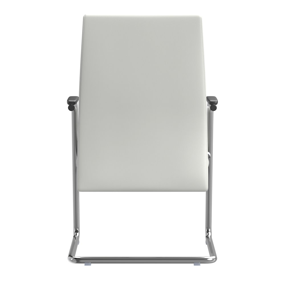 Aleen Series Guest Office Chair In White Leather. Picture 21